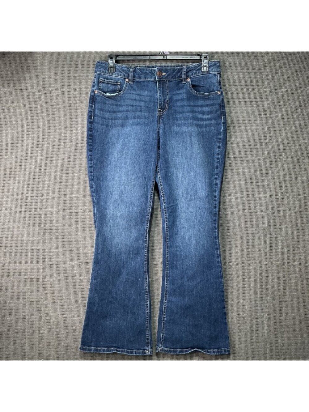 M Jeans By Maurices Classic Mid Rise Flare Denim Jeans Women's Size 14 Reg Blue